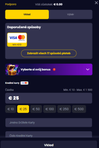 Vklady a měny pro české hráče Slotsgem